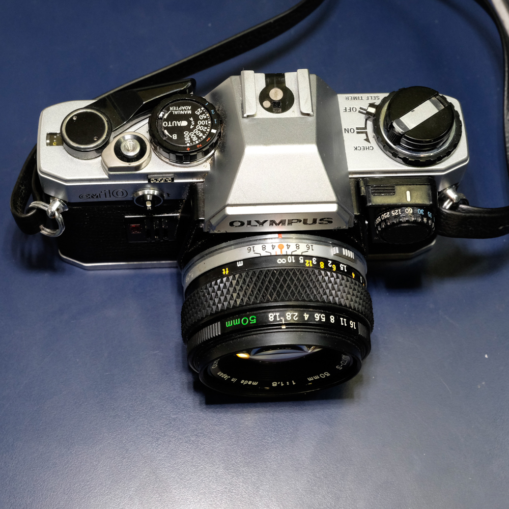 Olympus OM 10 with f1.8/50mm lens and manual adapter - Croydon