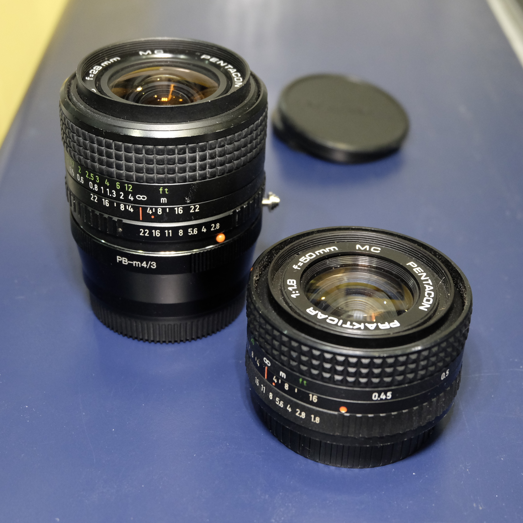 Praktica mount 28mm & 50mm lenses with Micro 4/3 adapter
