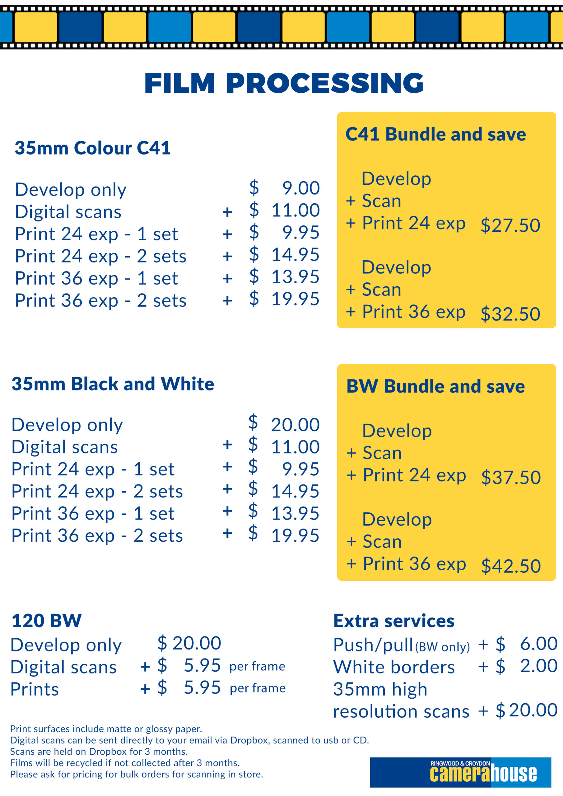 Film Processing Croydon Ringwood CameraHouse